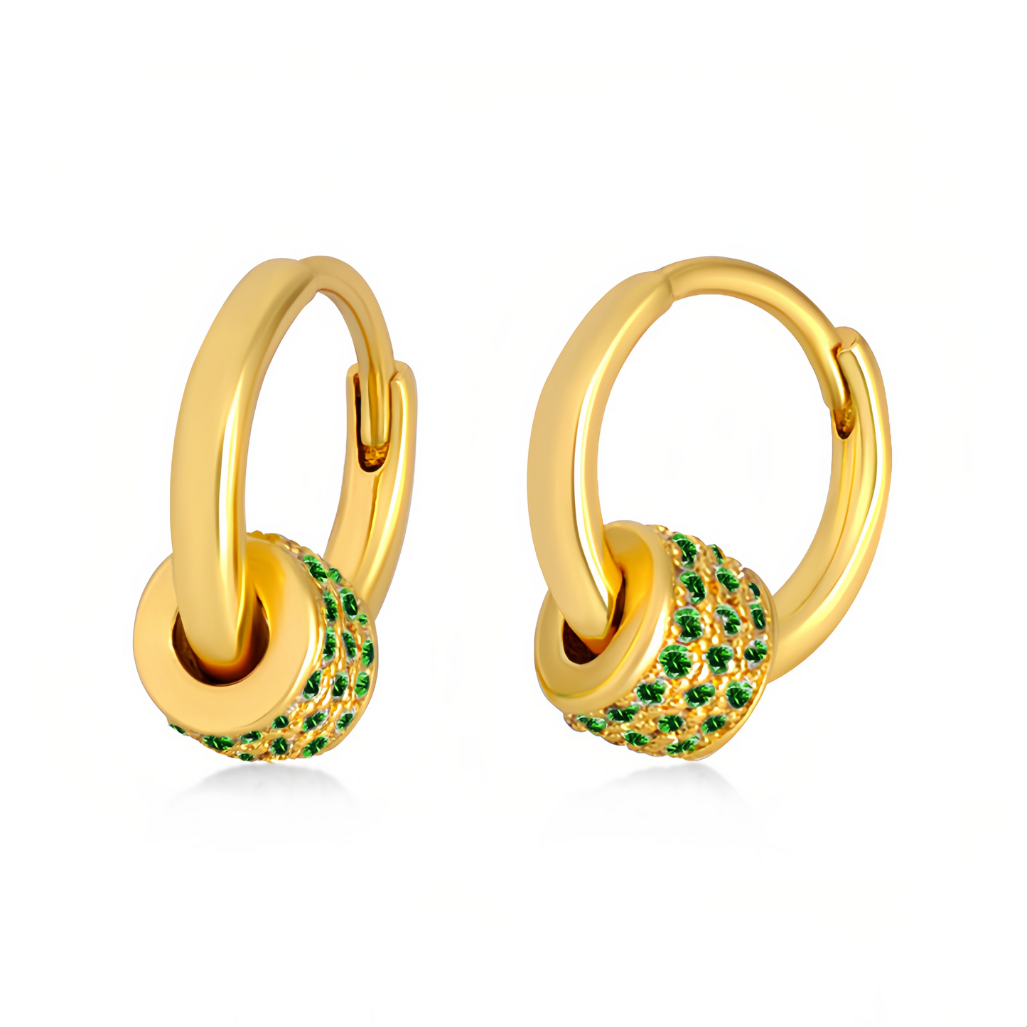 Agate Beaded Hoop Earrings - Detachable Drop Earrings, Colored Gemstone Jewelry