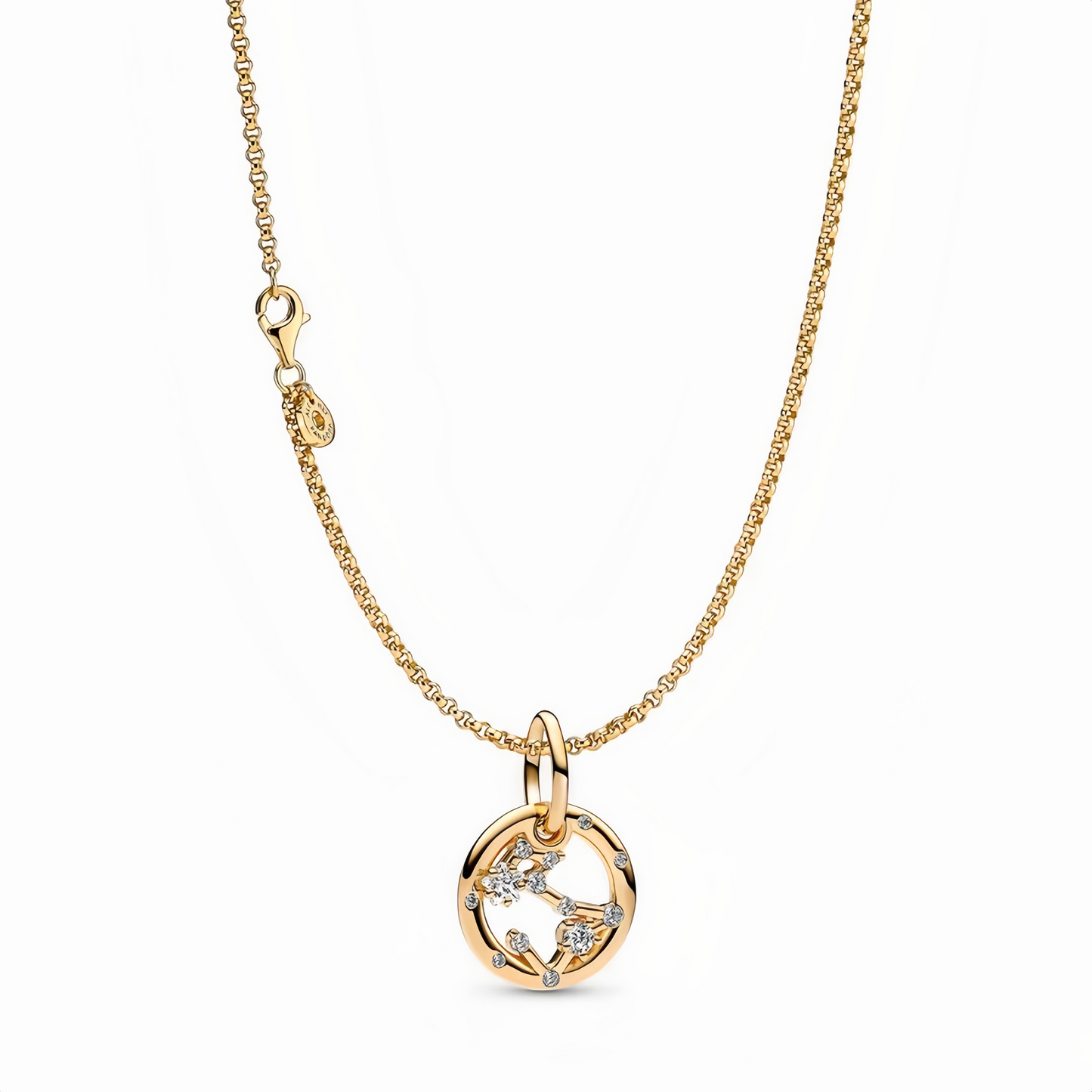 14K Gold-Plated Birthstone Constellations Zirconia Guardian Lucky Pendant Necklace