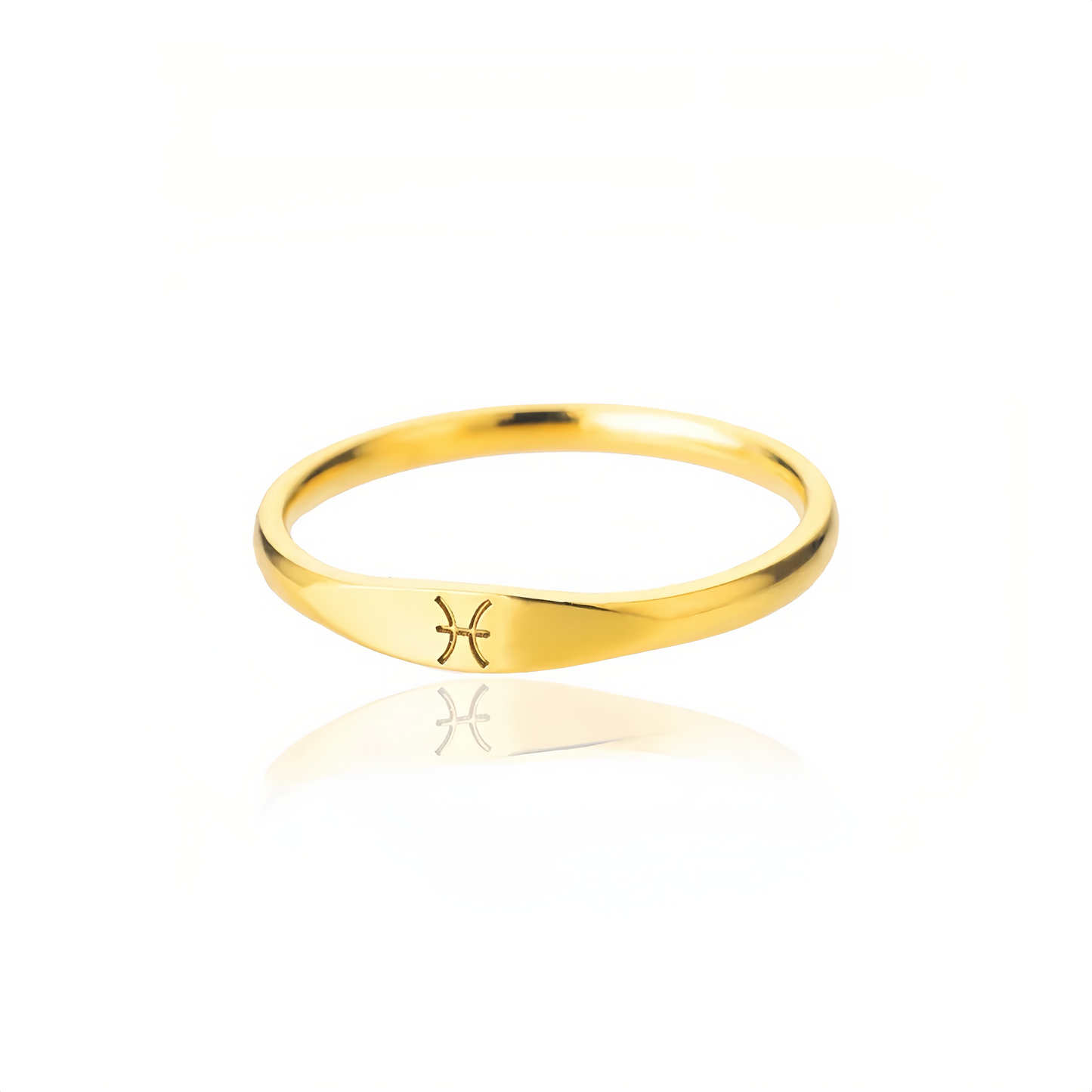 14K Gold Plated Stainless Steel Zodiac Ring - Perfect Golden Astrology Jewelry Gift for Star Lovers