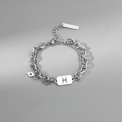 Titanium Steel 12 Zodiac Signs Peaceful Guardian Elegant Bracelet