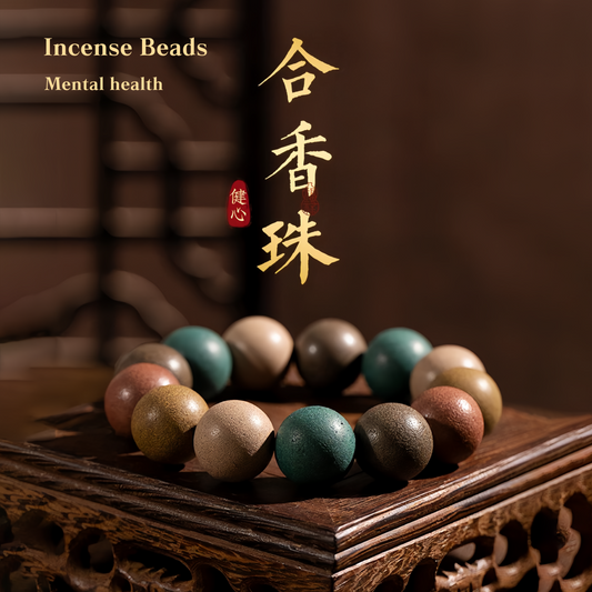 Chinese Herbal Five Elements Healing Bead Bracelet for Soothing Sleep with Dragon's Scent - Handmade Traditional