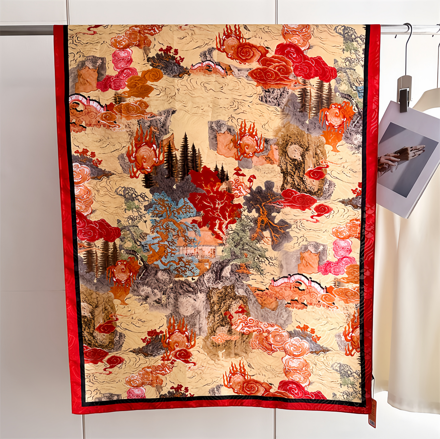 2025 New Dragon Scale Silk Road Handwoven Silk Scarf - UV-Protective Lightweight Vintage Chinese Ethno Fashion Shawl