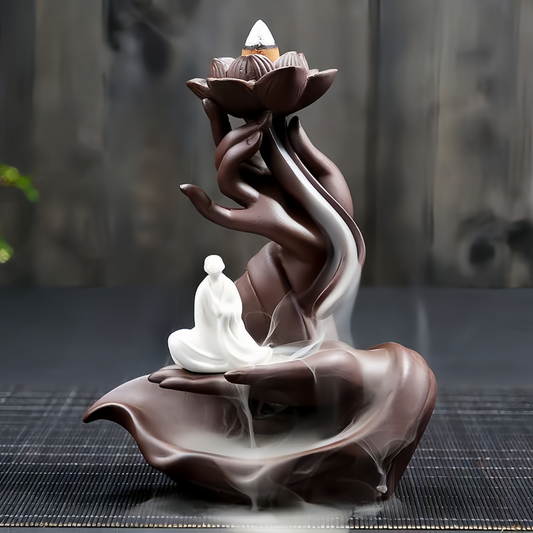 Handcrafted Lotus Buddha Citrus Aromatherapy Incense Burner - Eco-Friendly Zen Meditation Diffuser